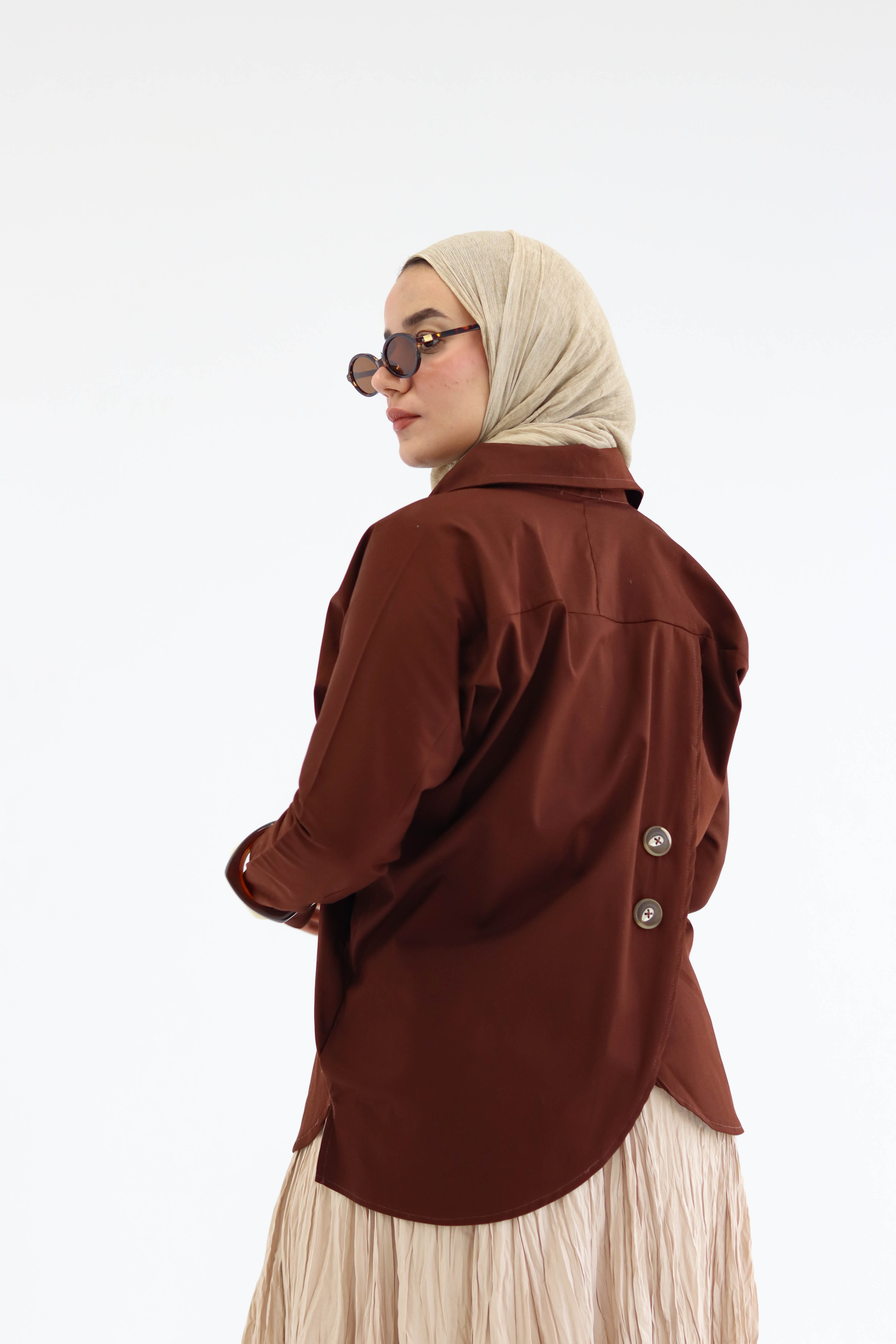 Short Zippered Gabardine Jacket